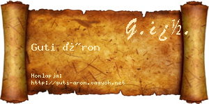 Guti Áron névjegykártya